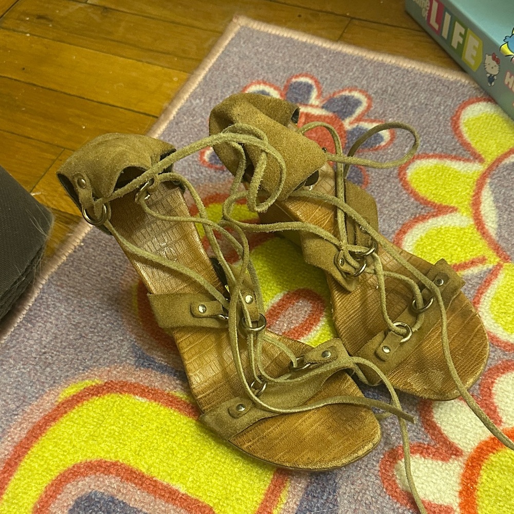 Aldo Tan Lace-Up Sandals